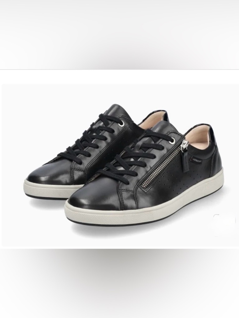 Mephisto Nikita Sneakers Women’s 8.5 Black Nubuck Leather Zip/Lace Comfort - Picture 2 of 12